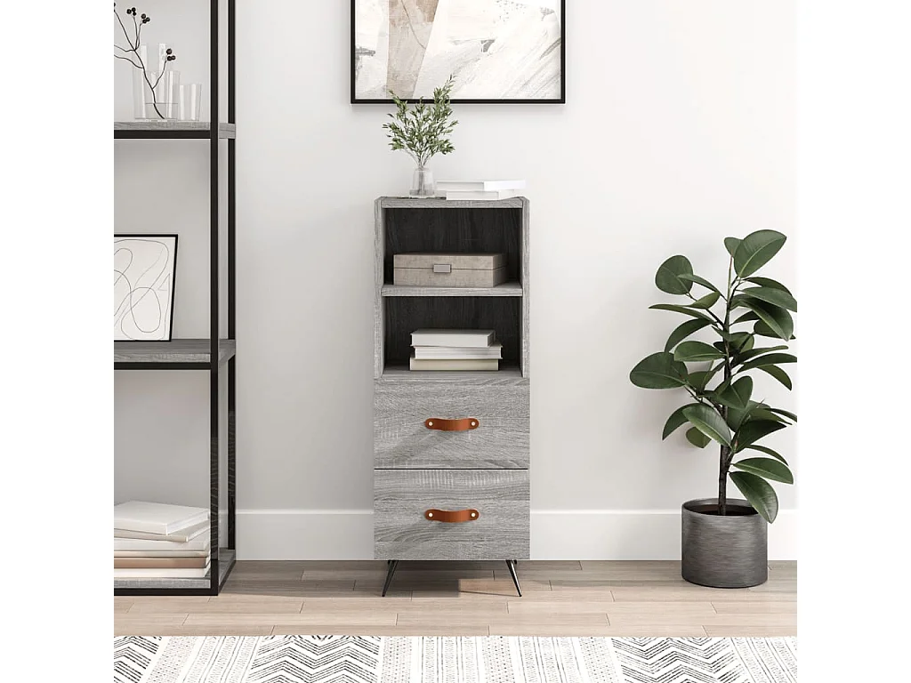 Buffet Sonoma gris 34,5x34x90 cm Bois d'ingénierie QWE31158