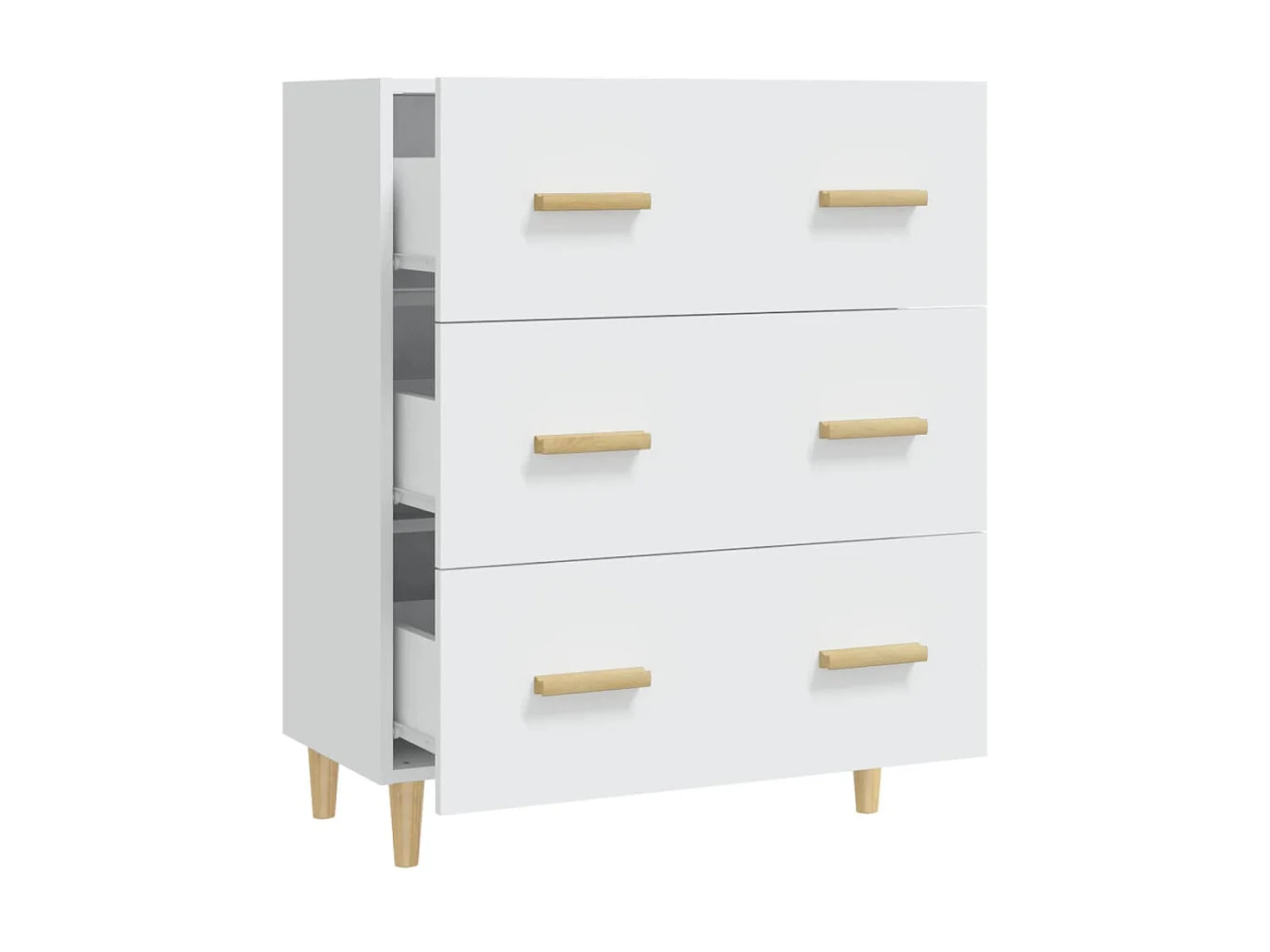 Dressoir 70x34x90 cm bewerkt hout wit NL121975