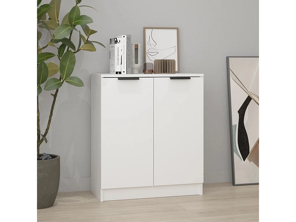 Buffet Blanc 60x30x70 cm Bois d'ingénierie EGER97735