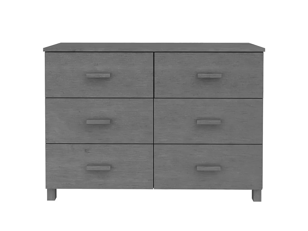 Aparador HAMAR 113x40x80 cm pinho maciço cinza-escuro PT401284