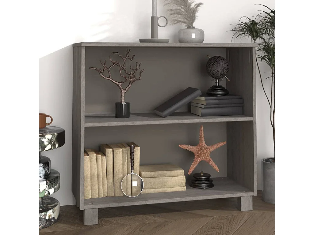 Buffet HAMAR Gris clair 85x35x80 cm Bois massif de pin EGER50508