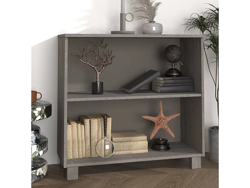 Buffet HAMAR Gris clair 85x35x80 cm Bois massif de pin EGER50508