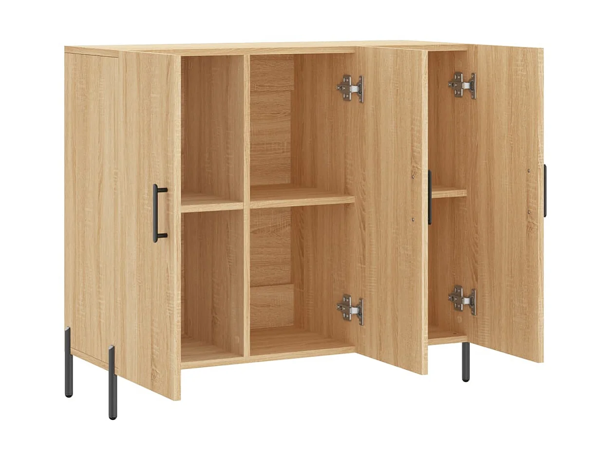 Dressoir 90x34x80 cm bewerkt hout sonoma eikenkleurig NL19746