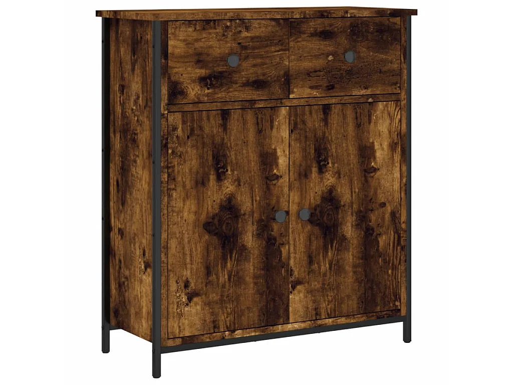 Buffet chêne fumé 70x30x80 cm bois d'ingénierie QWE72159