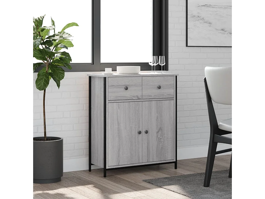 Buffet sonoma gris 70x30x80 cm bois d'ingénierie QWE31770
