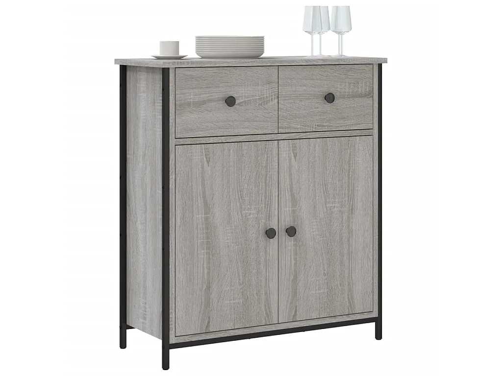Buffet sonoma gris 70x30x80 cm bois d'ingénierie QWE31770