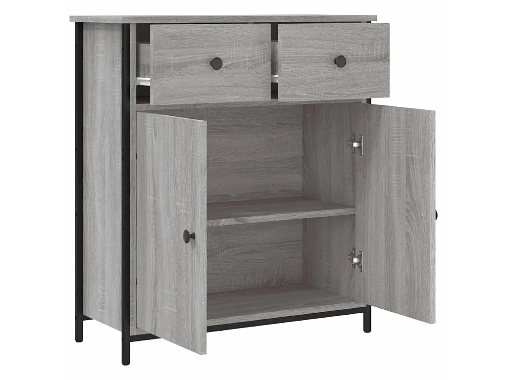 Buffet sonoma gris 70x30x80 cm bois d'ingénierie QWE31770