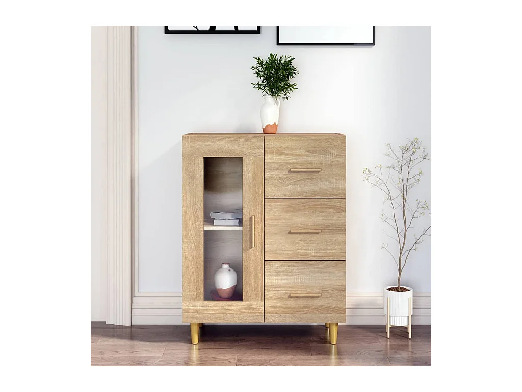 Buffet chêne sonoma 69,5x34x90 cm bois d'ingénierie EGER88180