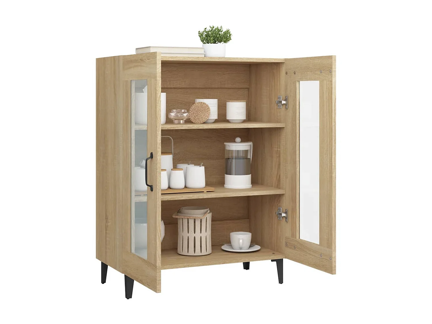 Buffet chêne sonoma 69,5x34x90 cm bois d'ingénierie EGER18034