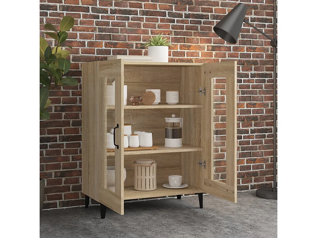 Dressoir 69,5x34x90 cm bewerkt hout sonoma eikenkleurig NL15955