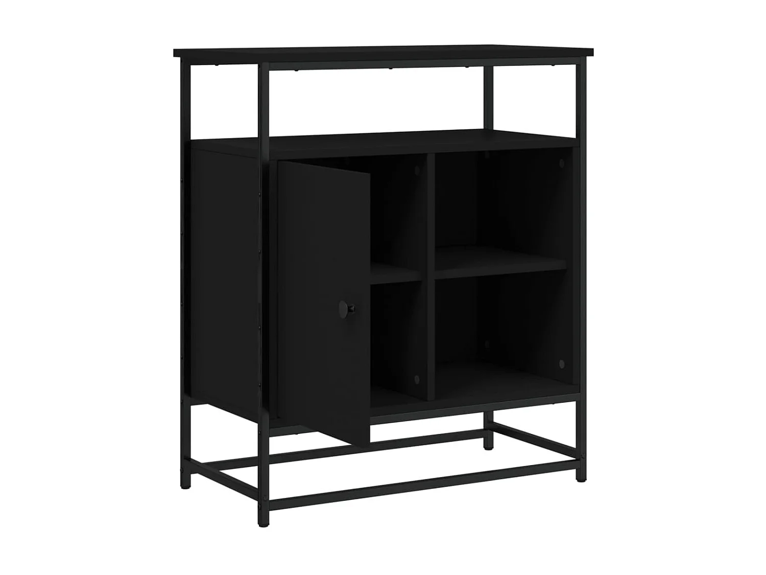 Dressoir 69x35x80 cm bewerkt hout zwart BE637414