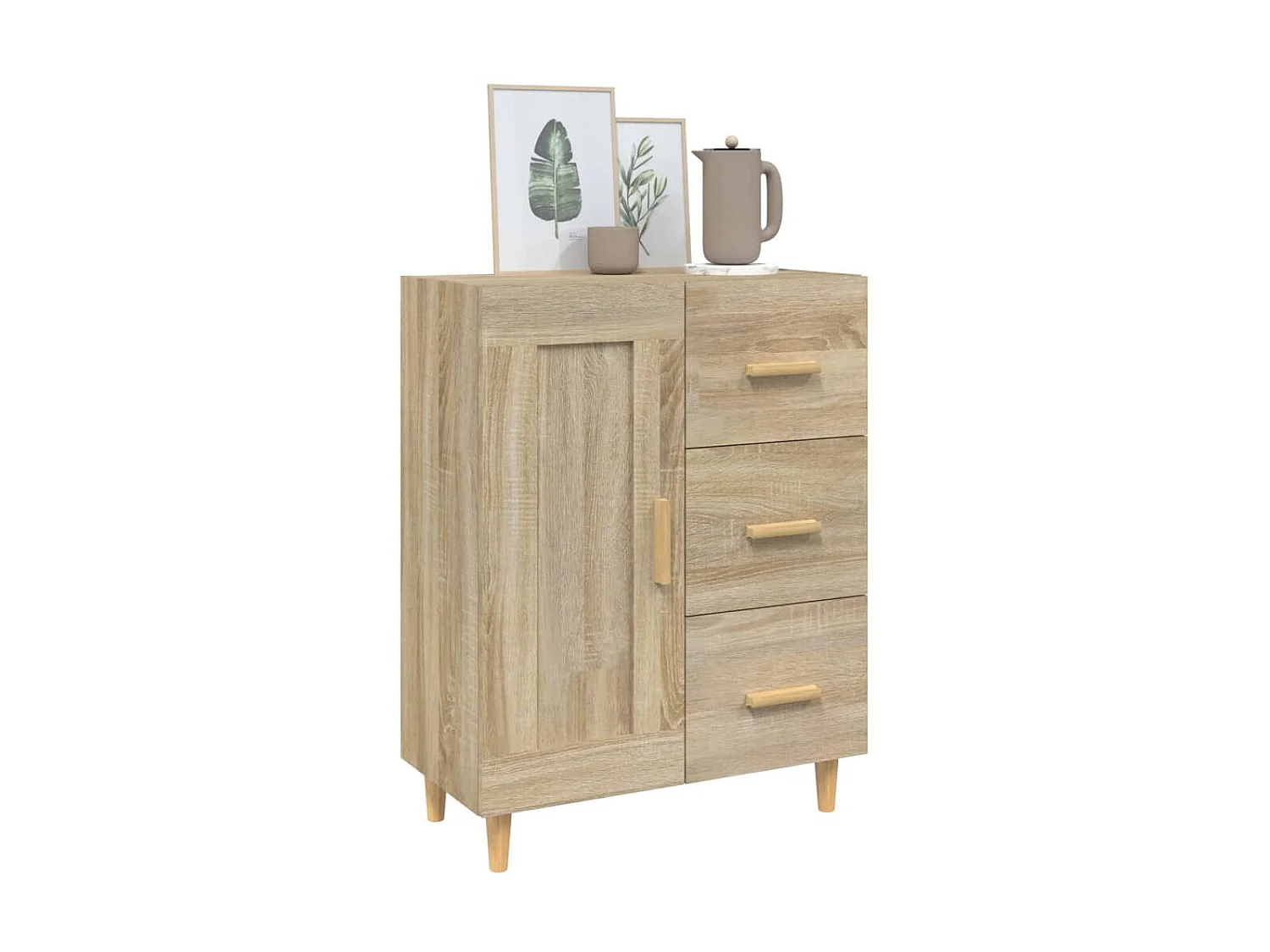 Dressoir 69,5x34x90 cm bewerkt hout sonoma eikenkleurig NL65832