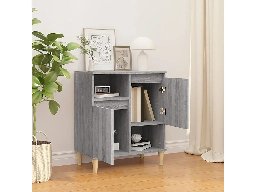 Aparador de madera contrachapada gris Sonoma 60x35x70 cm ES57967