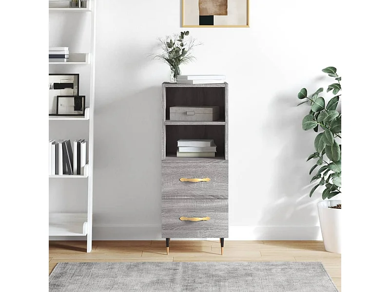 Buffet Sonoma gris 34,5x34x90 cm Bois d'ingénierie QWE28953