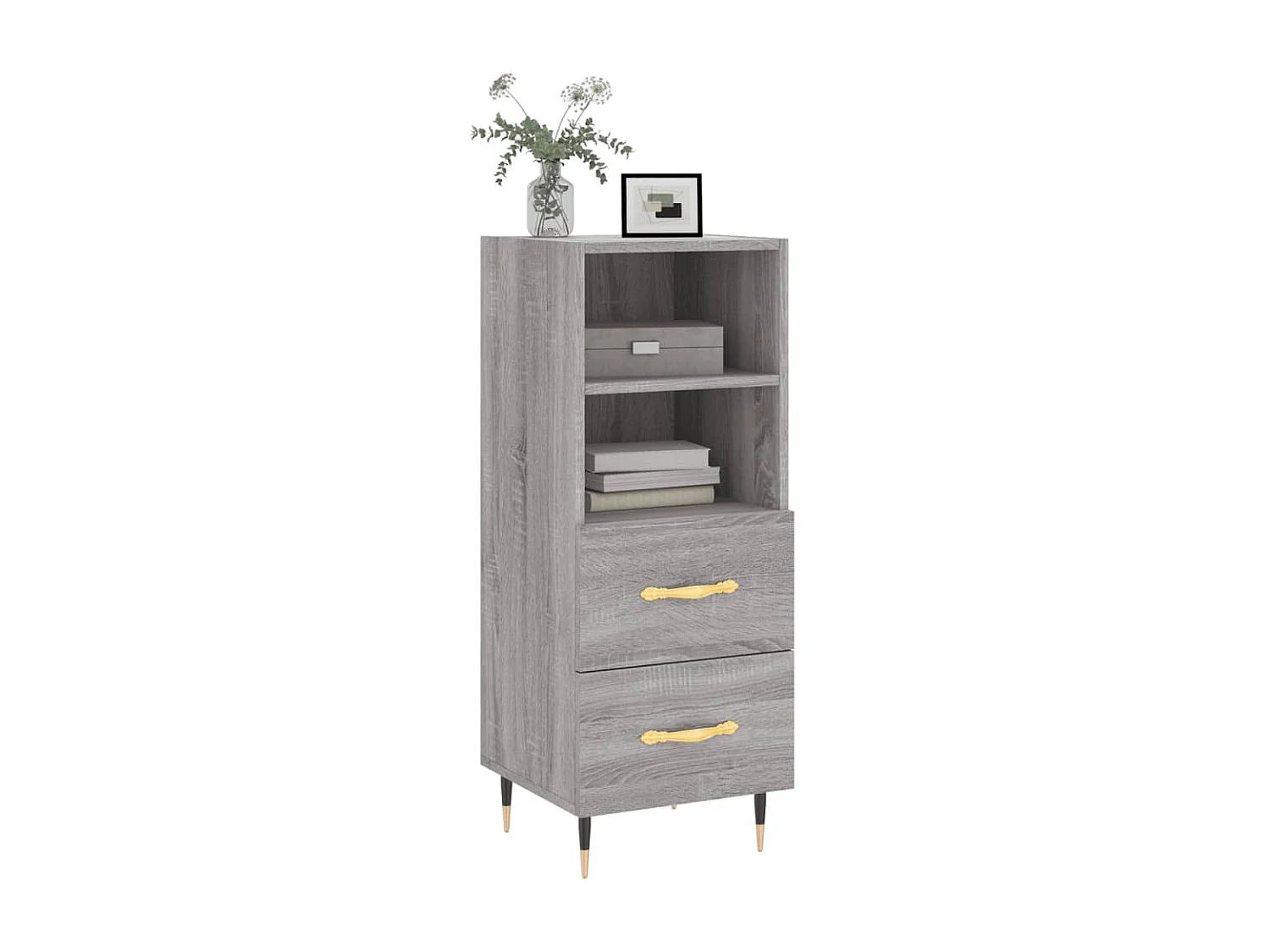 Buffet Sonoma gris 34,5x34x90 cm Bois d'ingénierie QWE28953