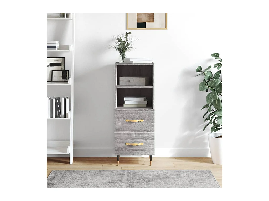 Buffet Sonoma gris 34,5x34x90 cm Bois d'ingénierie QWE28953