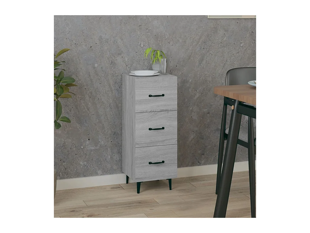 Buffet Sonoma gris 34,5x34x90 cm Bois d'ingénierie EGER43893