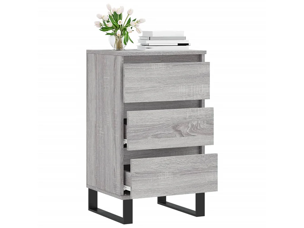 Aparador madera de ingeniería gris Sonoma 40x35x70 cm ES56430