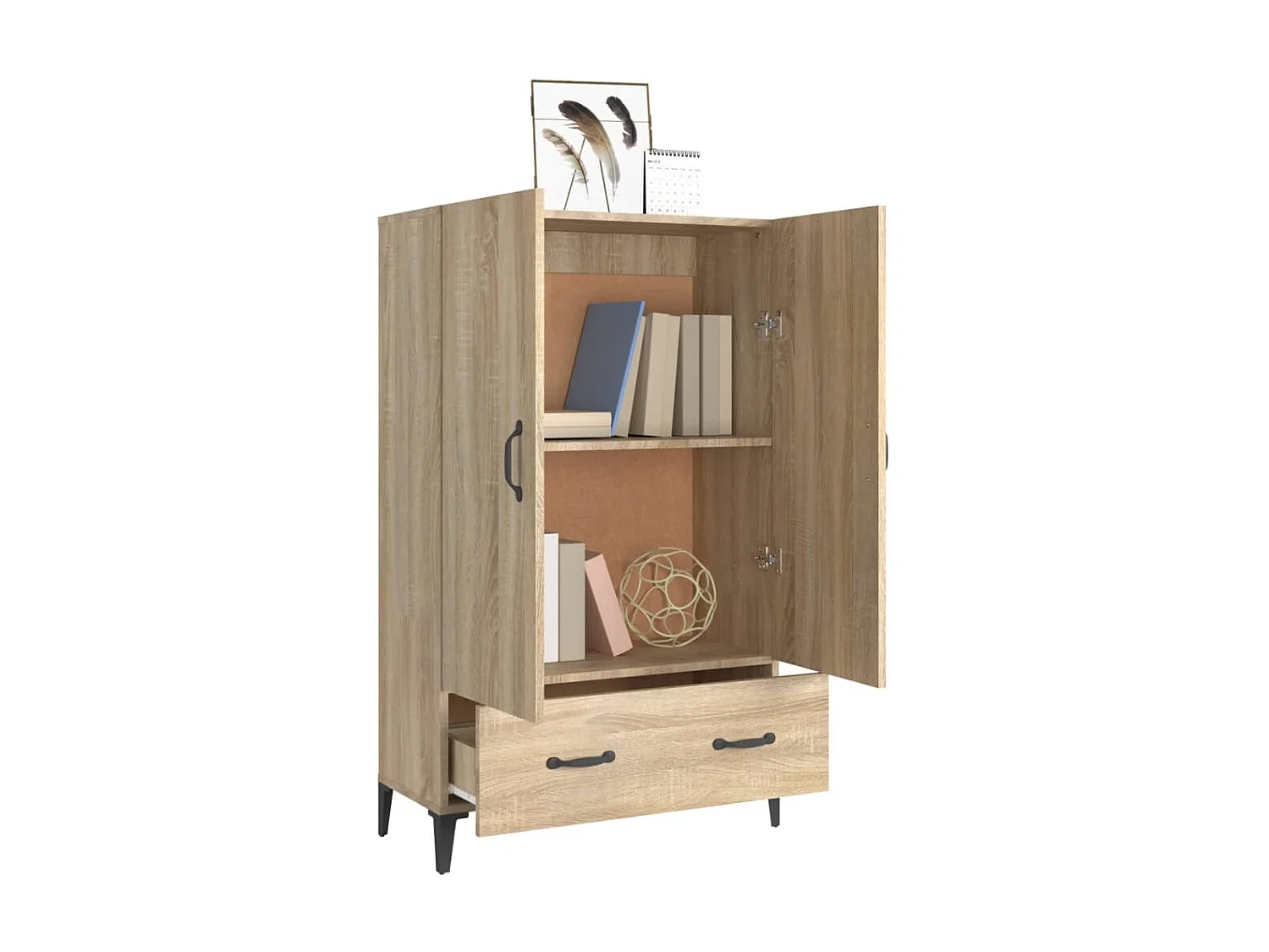 Buffet haut Chêne sonoma 70x31x115 cm Bois d'ingénierie EGER83857