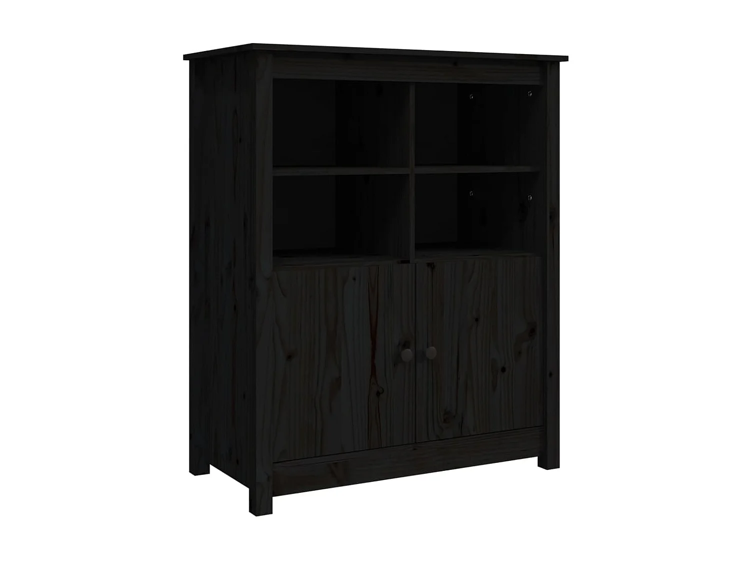 Buffet Noir 83x41,5x100 cm Bois massif de pin EGER37990