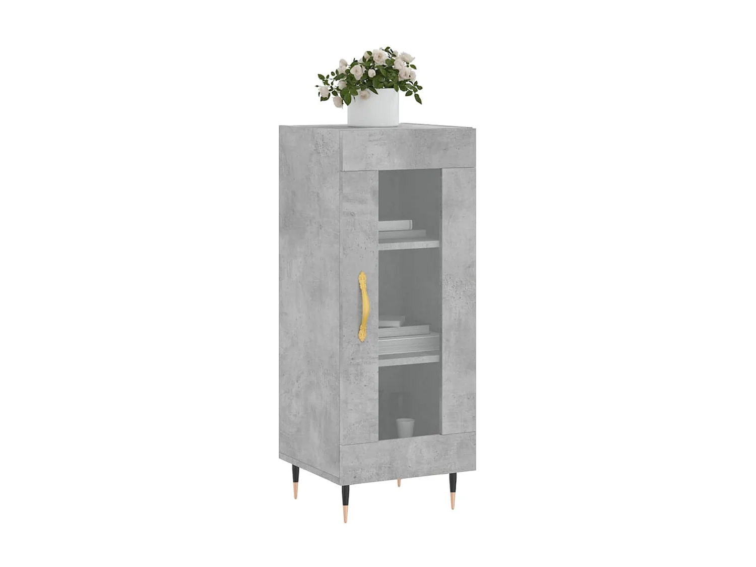 Aparador de madera contrachapada gris hormigón 34,5x34x90 cm ES18043