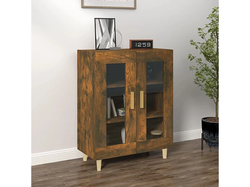 Dressoir 69,5x34x90 cm bewerkt hout gerookt eikenkleurig NL86930