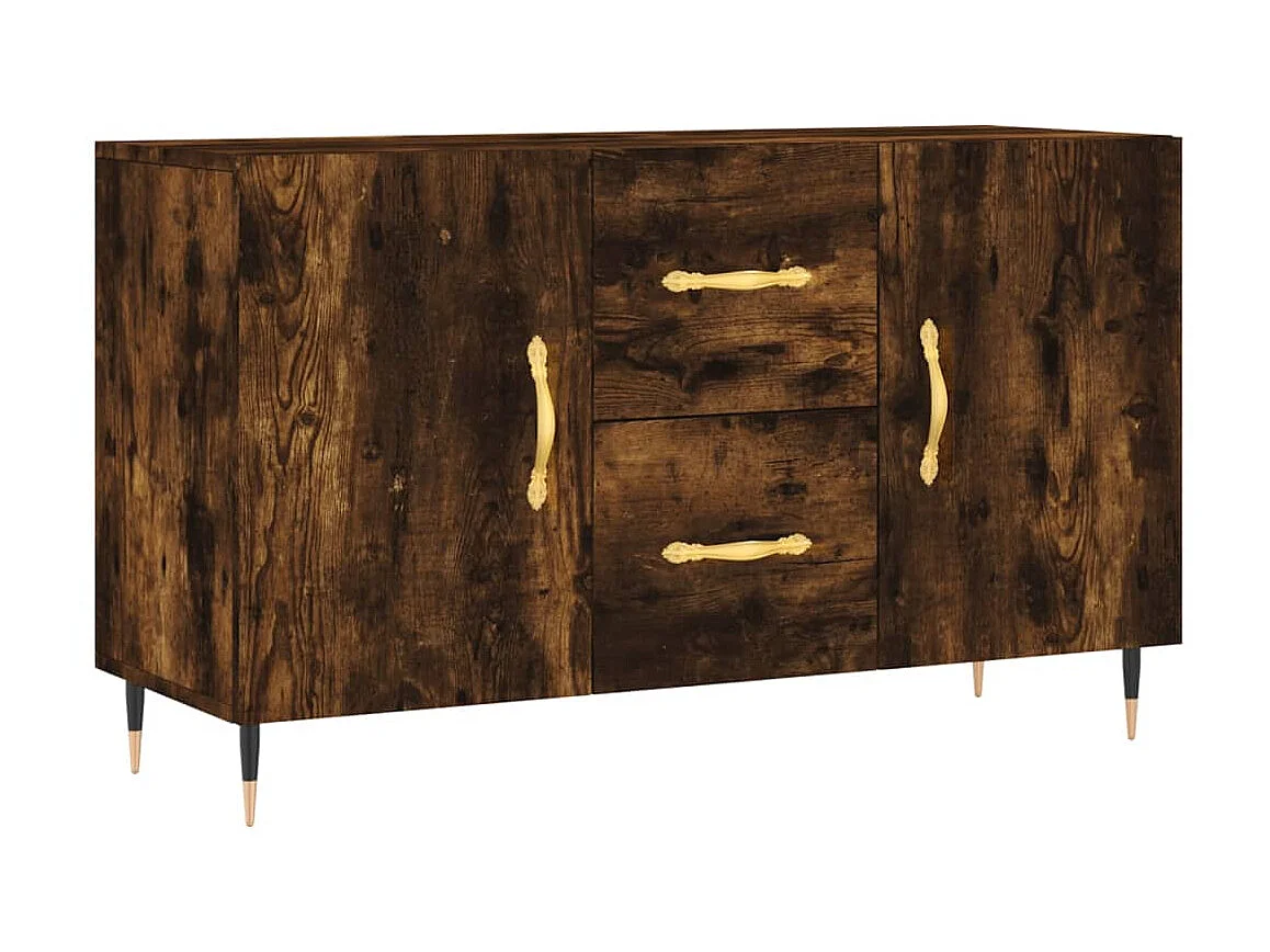 Buffet chêne fumé 100x36x60 cm bois d'ingénierie QWE15753