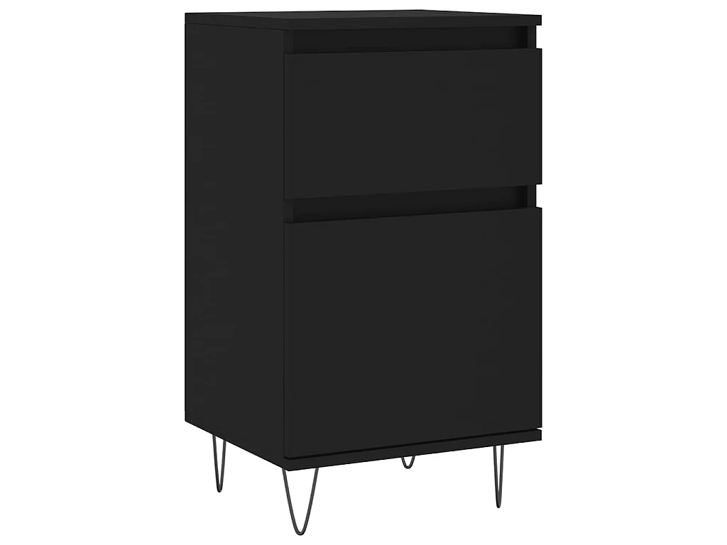 Dressoirs 2 st 40x35x70 cm bewerkt hout zwart NL702614