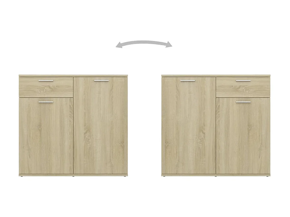 Dressoir 80x36x75 cm bewerkt hout sonoma eikenkleurig NL11098
