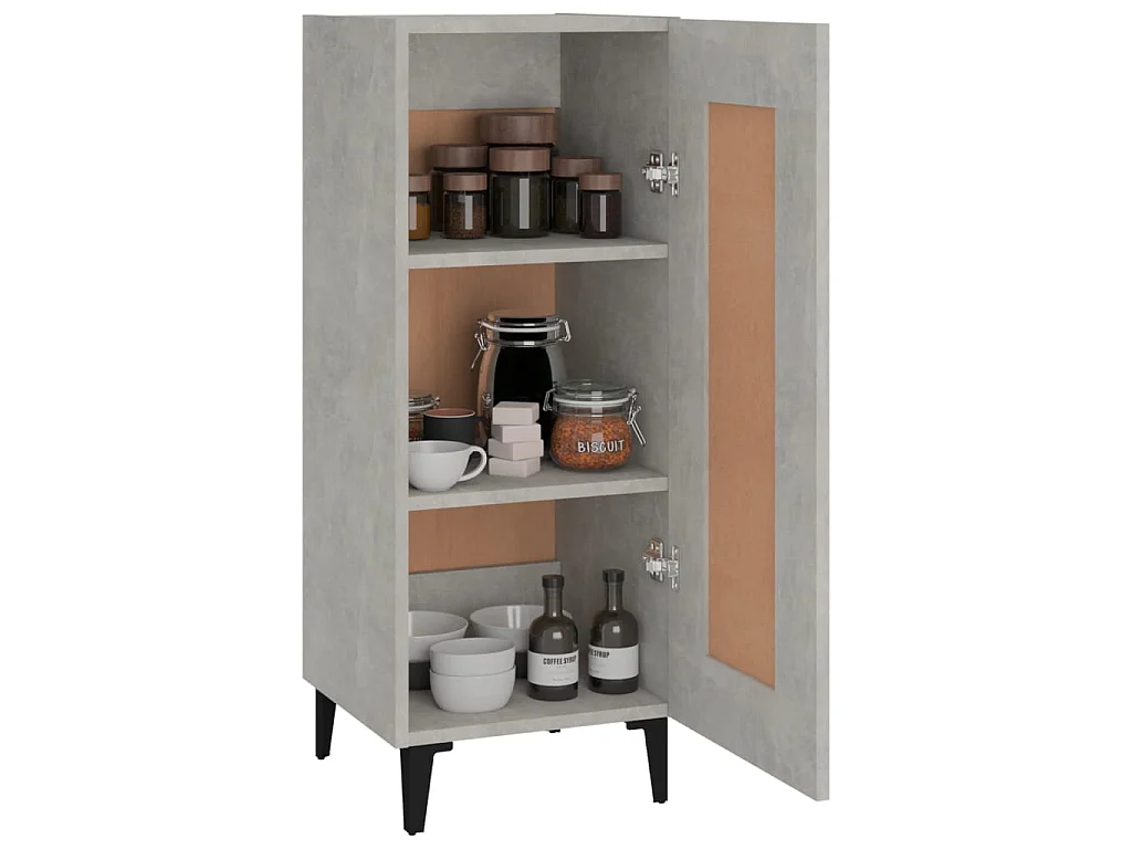 Aparador de madera contrachapada gris hormigón 34,5x34x90 cm ES31434