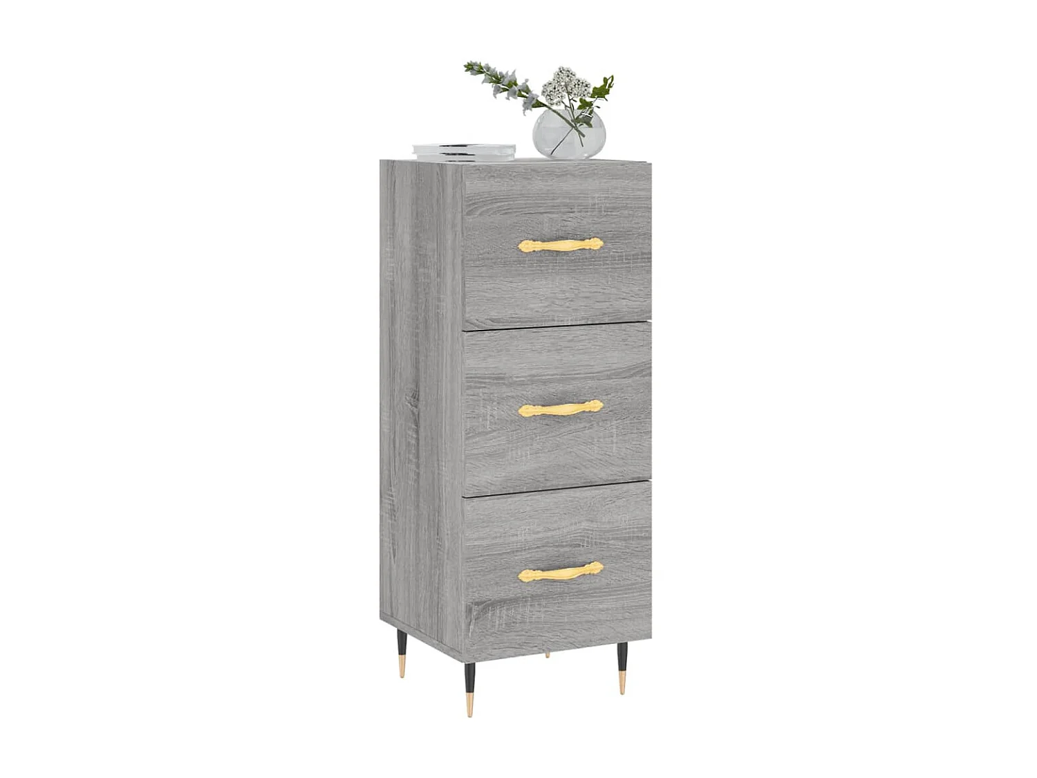 Dressoir 34,5x34x90 cm bewerkt hout grijs sonoma eikenkleurig NL603329