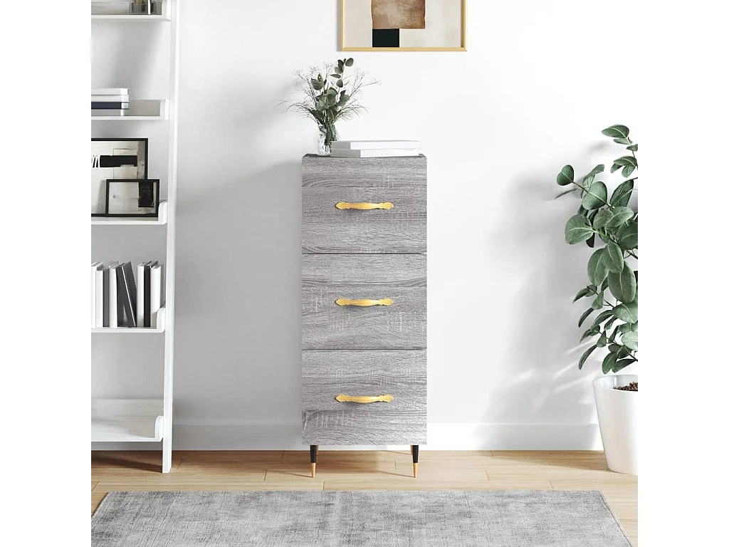 Buffet Sonoma gris 34,5x34x90 cm Bois d'ingénierie QWE12774