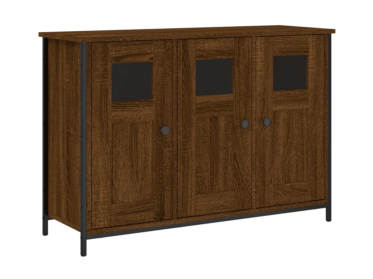 Buffet chêne marron 100x35x70 cm bois d'ingénierie QWE65694