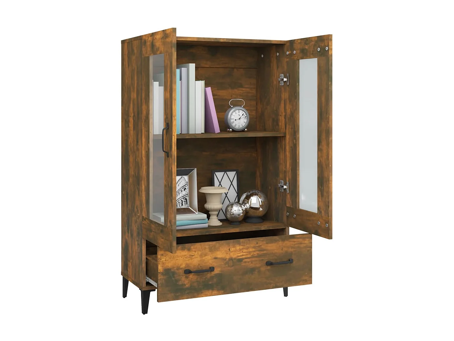 Highboard,Kommode Räuchereiche 70x31x115 cm Holzwerkstoff -gkd62326