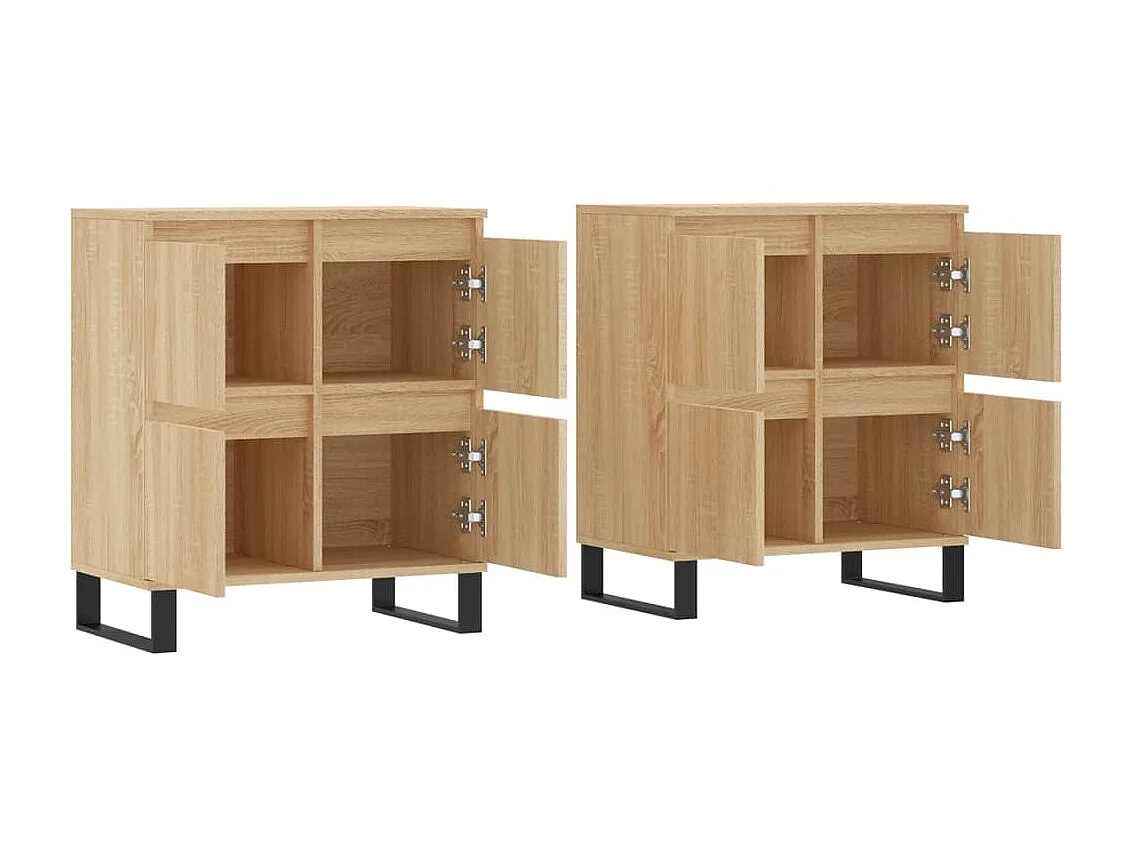lot de 2 Buffets chêne sonoma bois d'ingénierie QWE86756