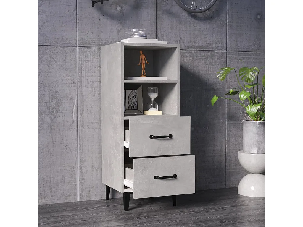Buffet Gris béton 34,5x34x90 cm Bois d'ingénierie EGER66251