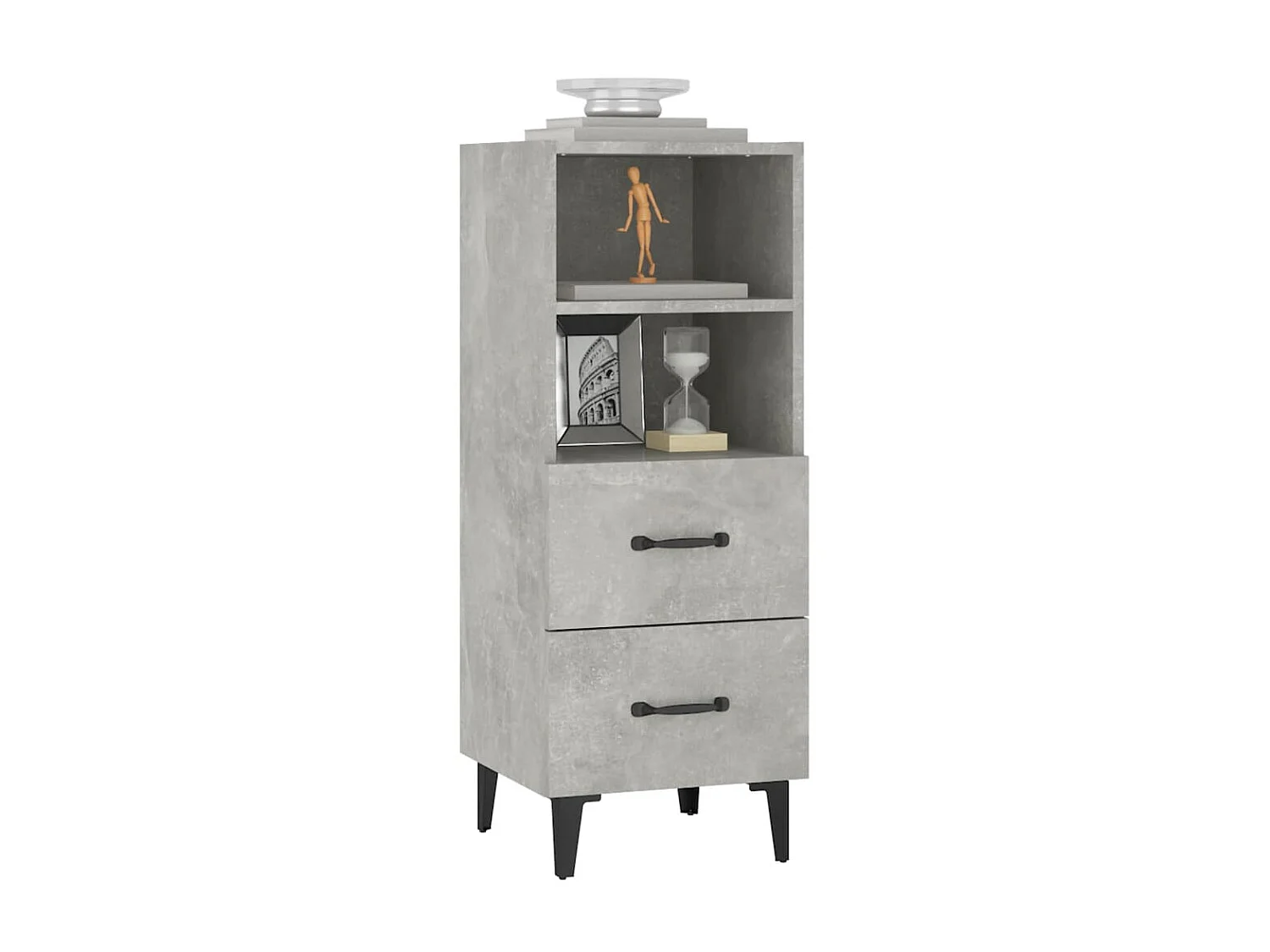 Buffet Gris béton 34,5x34x90 cm Bois d'ingénierie EGER66251