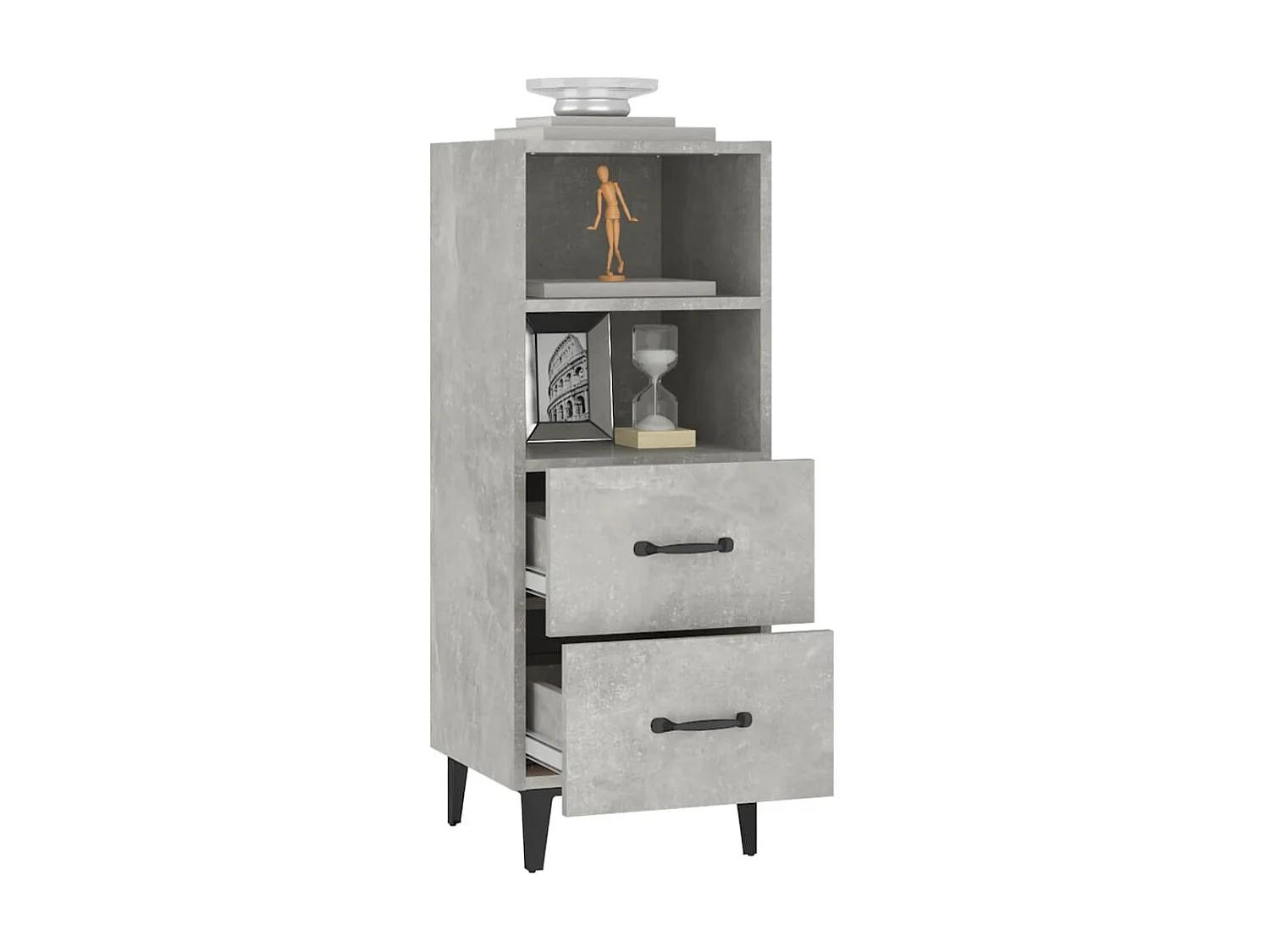 Buffet Gris béton 34,5x34x90 cm Bois d'ingénierie EGER66251