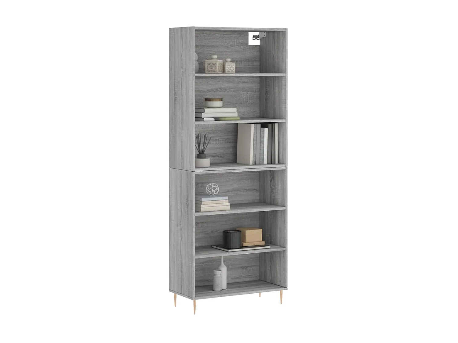 Buffet haut gris béton 69,5x32,5x180 cm bois d'ingénierie QWE46800