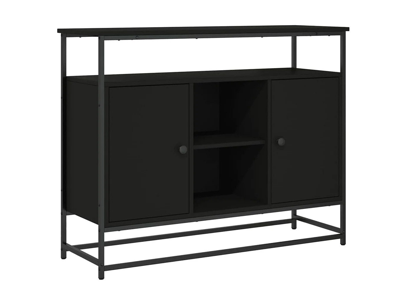 Aparador 100x35x80 cm derivados de madeira preto PT376796