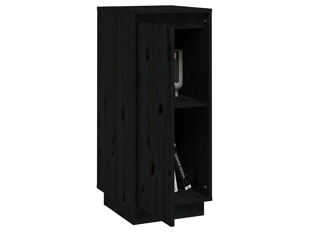 Aparador 2 uds madera maciza de pino negro 31,5x34x75 cm ES89099