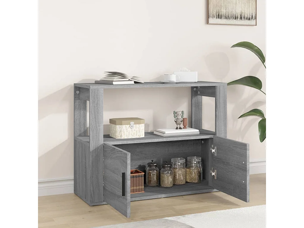 Buffet Sonoma gris 80x30x60 cm Bois d'ingénierie EGER73177