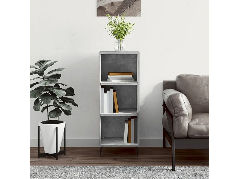 Buffet gris béton 34,5x32,5x90 cm bois d'ingénierie QWE64187