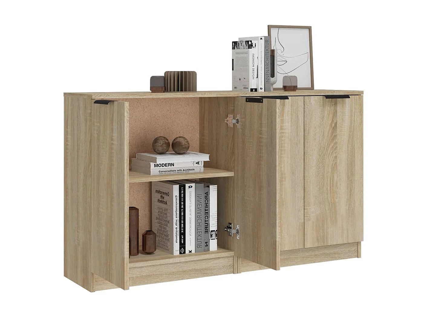 Buffets 2 pcs Chêne Sonoma 60x30x70 cm Bois d'ingénierie EGER61584