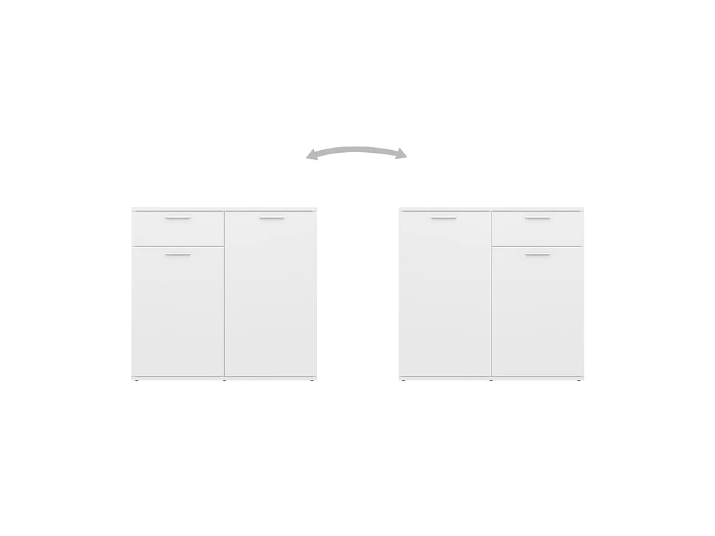 Buffet Blanc 160x36x75 cm Aggloméré EGER76951