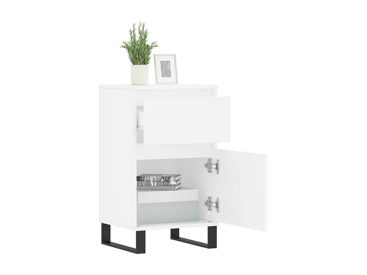lot de 2 Buffets blanc 40x35x70 cm bois d’ingénierie QWE38658