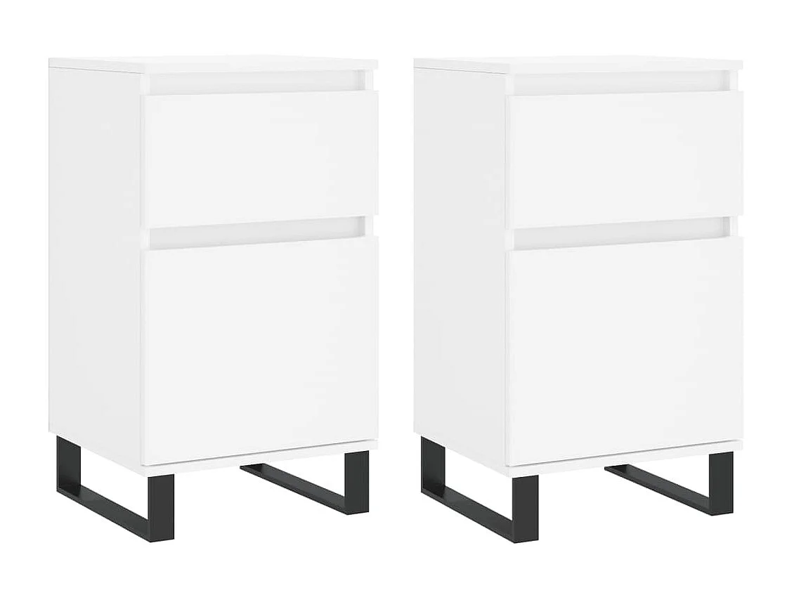 lot de 2 Buffets blanc 40x35x70 cm bois d’ingénierie QWE38658