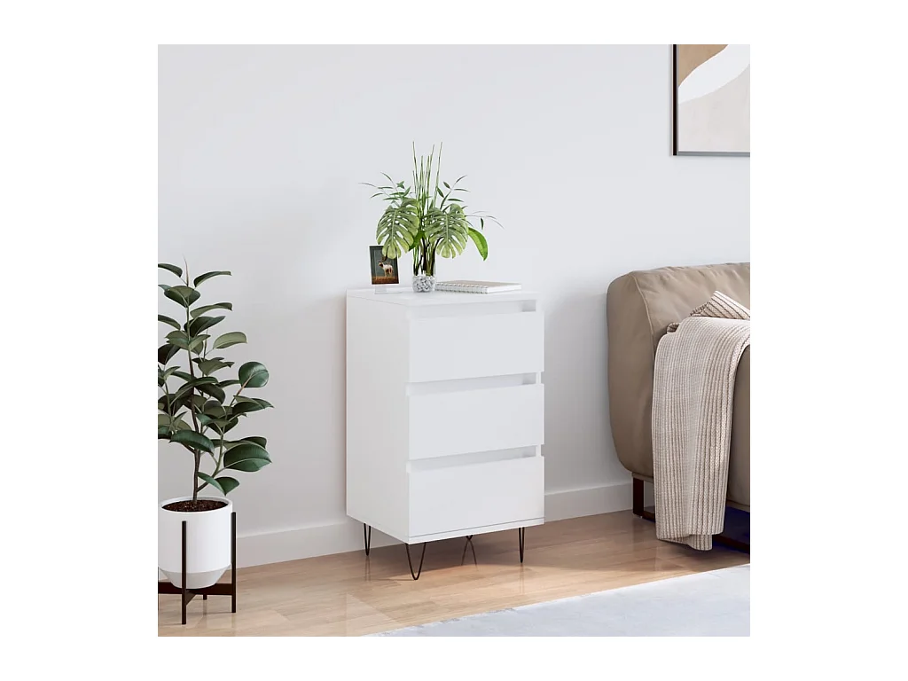 Buffet blanc 40x35x70 cm bois d’ingénierie QWE41901