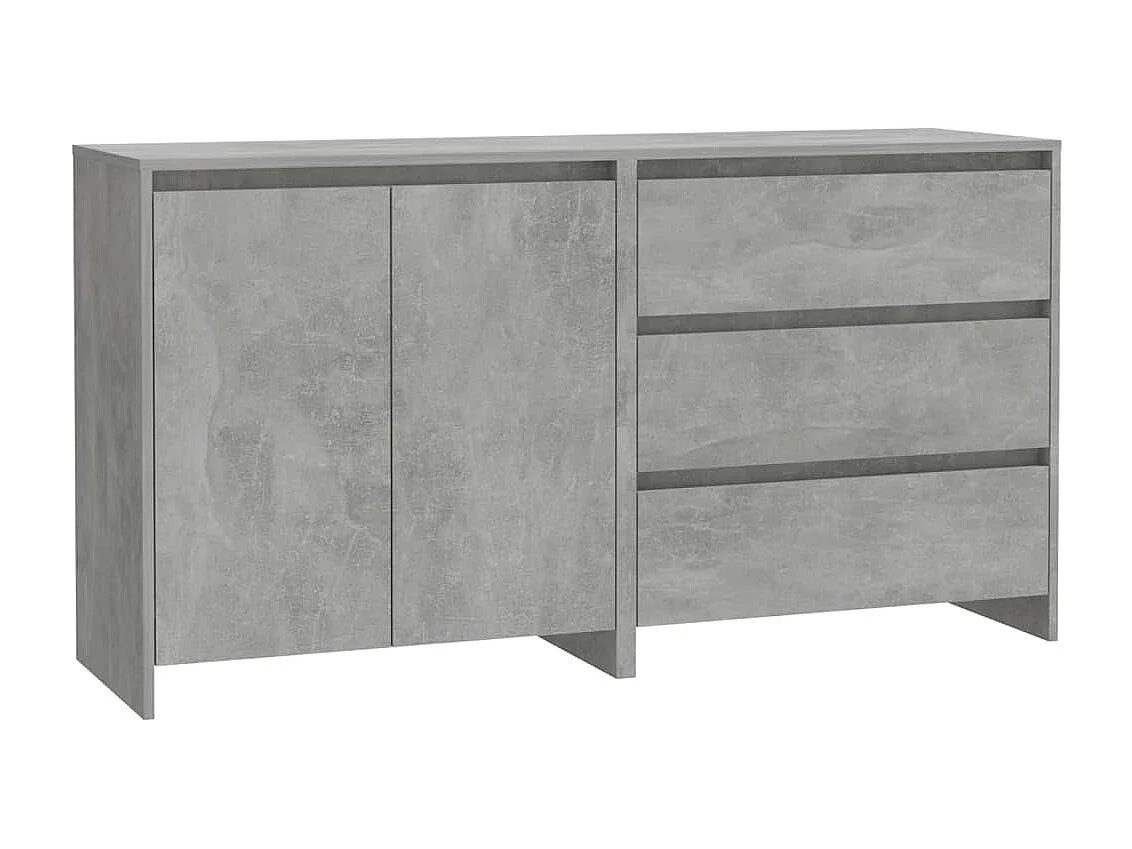 Aparador de 2 piezas madera manufacturada gris hormigón ES36919