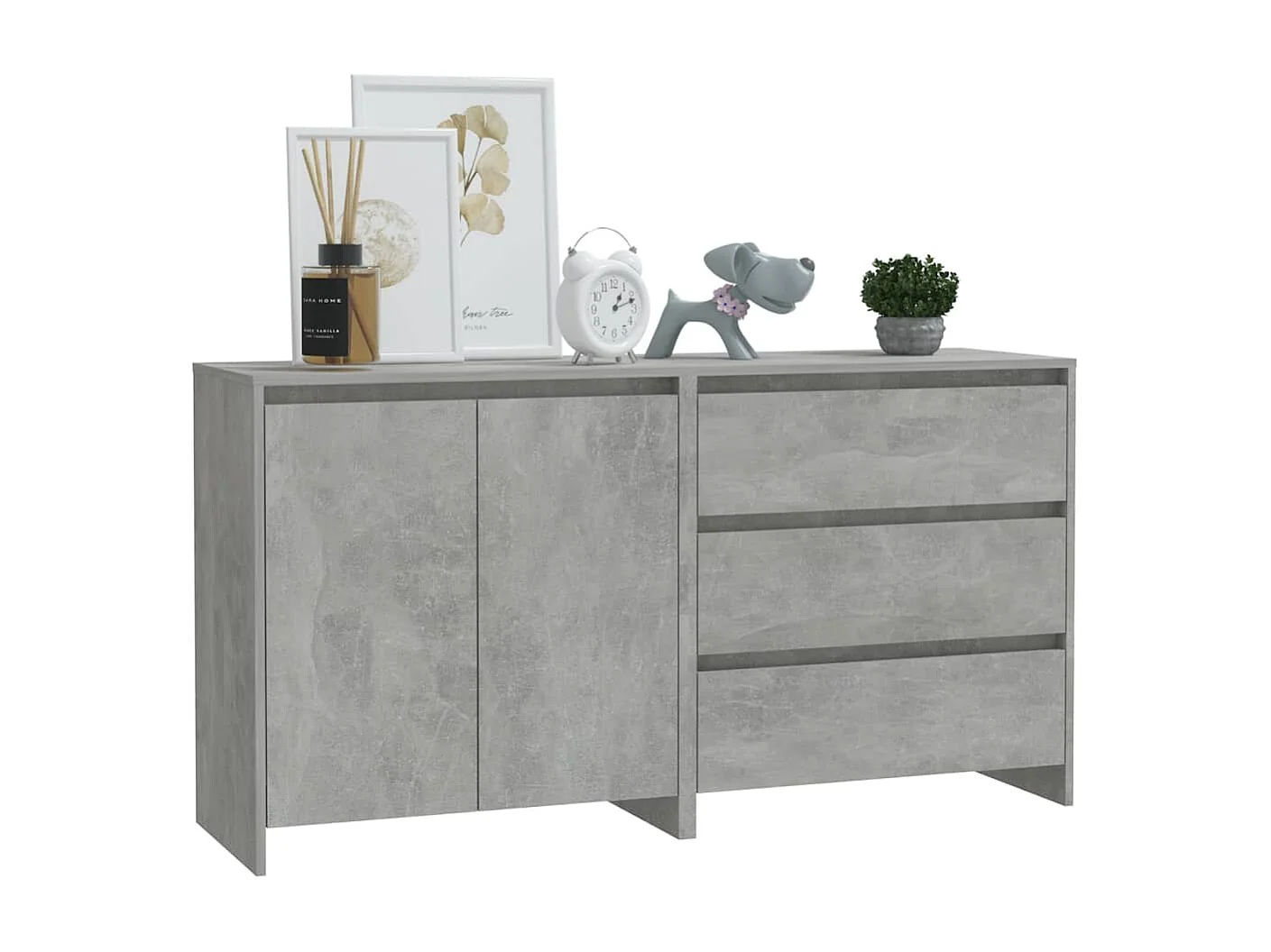 Buffets 2 pcs Gris béton Bois d'ingénierie EGER52490